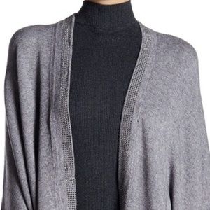 La Fiorentina Studded Trim Poncho